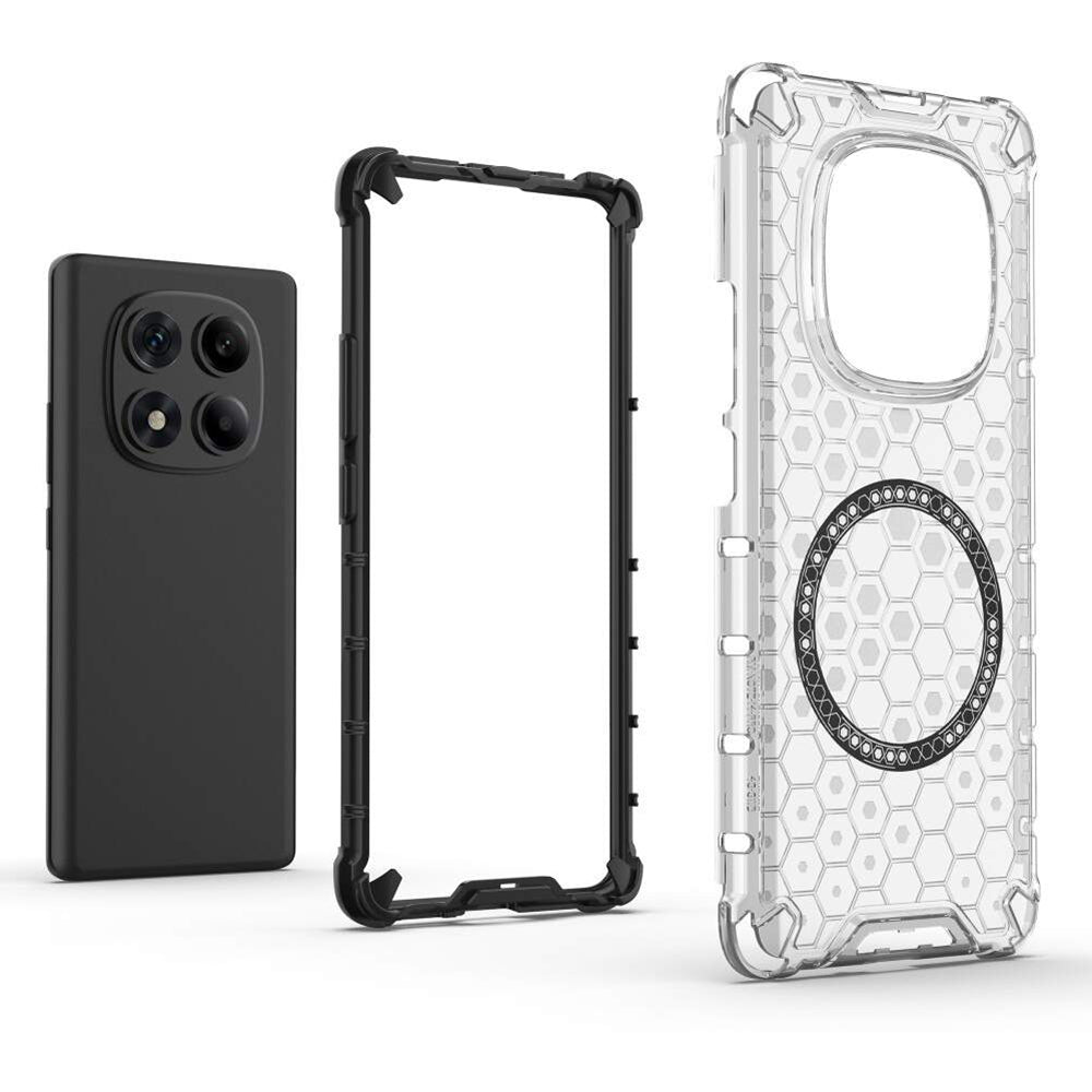 Coque MagSafe pour Xiaomi Redmi Note 14 Pro 4G, Techsuit, HoneyComb Shield, Noire