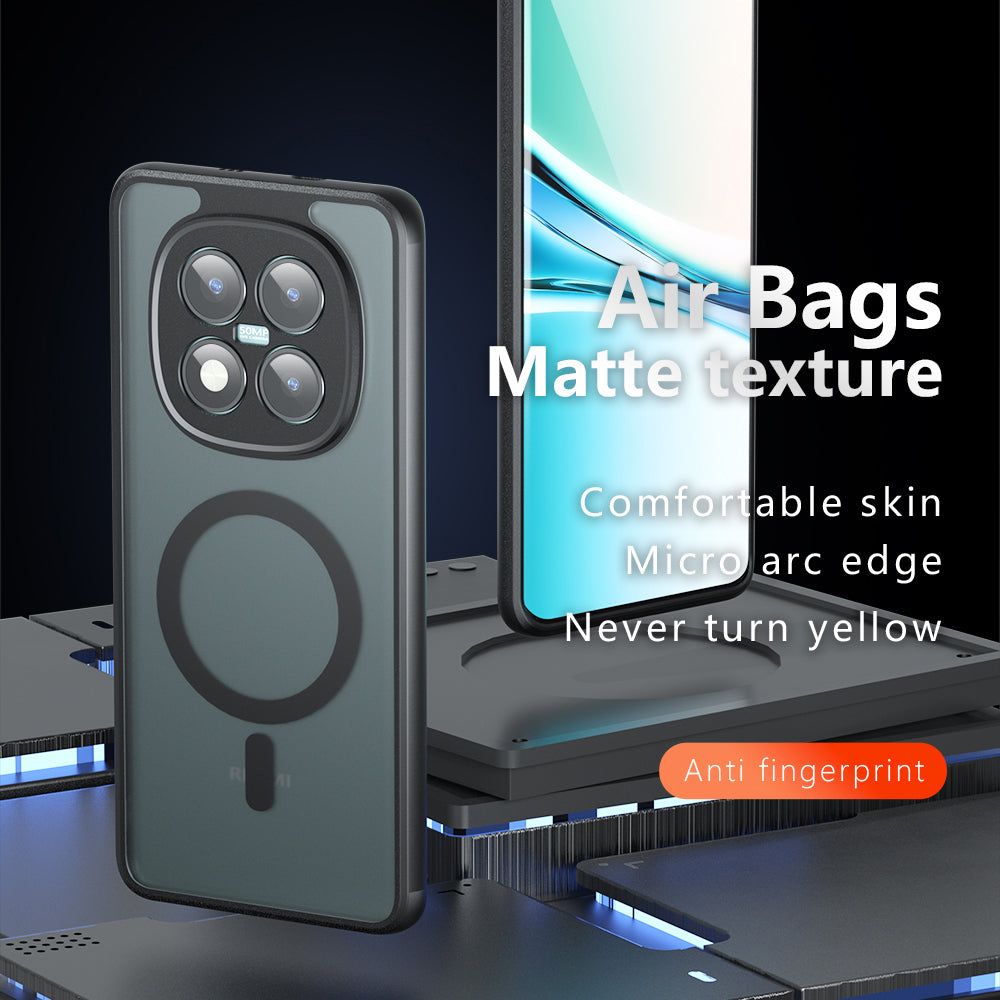 Étui MagSafe pour Xiaomi Redmi Note 15 Pro 4G, Techsuit, PureFrost, Noir Satiné