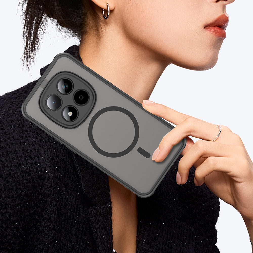 MagSafe Hülle für Xiaomi Redmi Note 15 Pro 5G, Techsuit, HaloFrost II, Schwarz