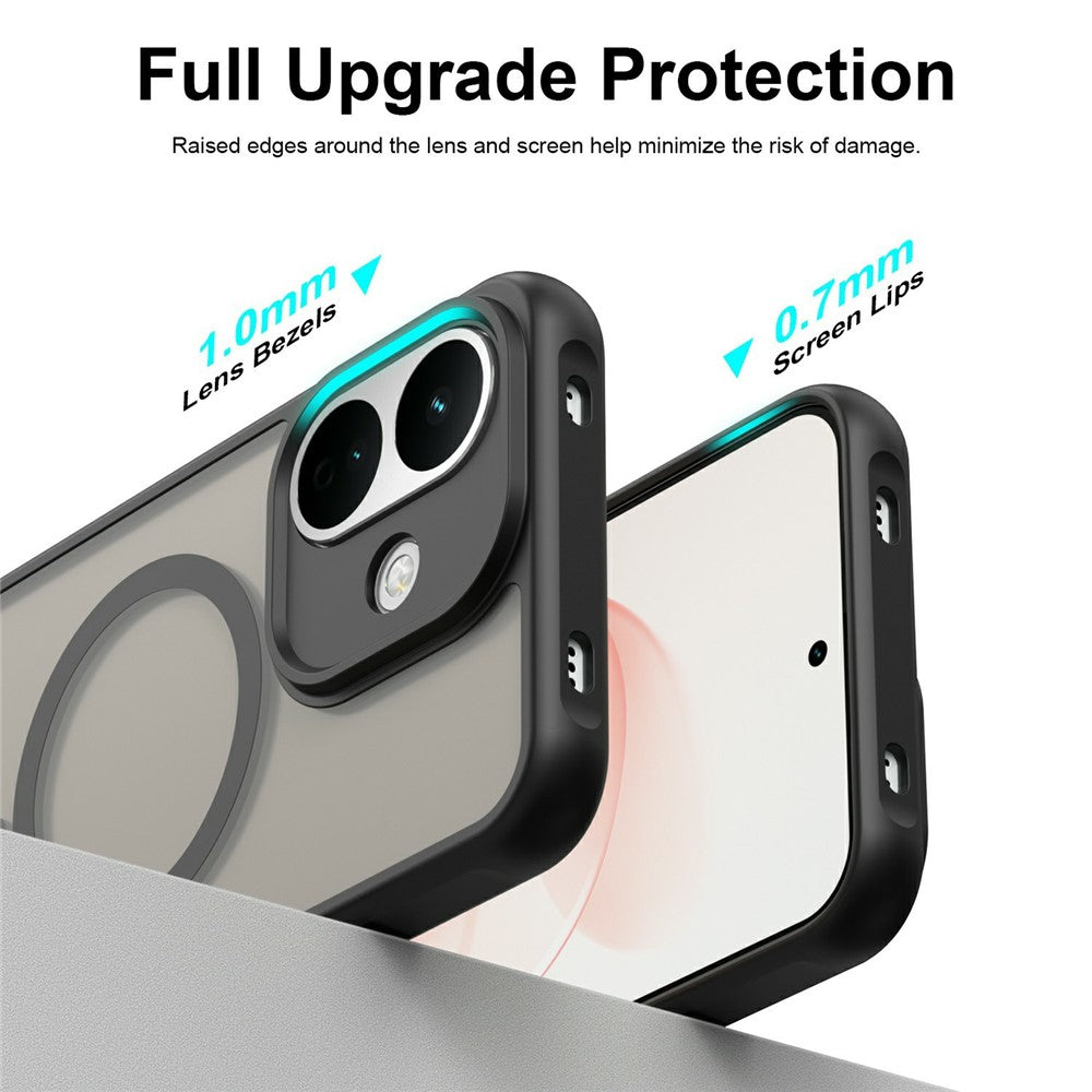 Coque MagSafe pour Xiaomi Redmi Note 17 4G / Note 17 5G, Techsuit, HaloFrost II, noire