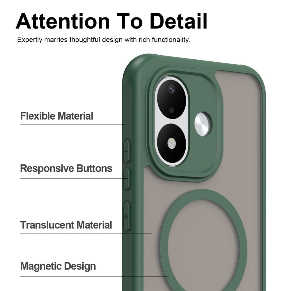 MagSafe-hoesje voor Xiaomi Redmi Note 17 Pro, Techsuit, HaloFrost II, groen
