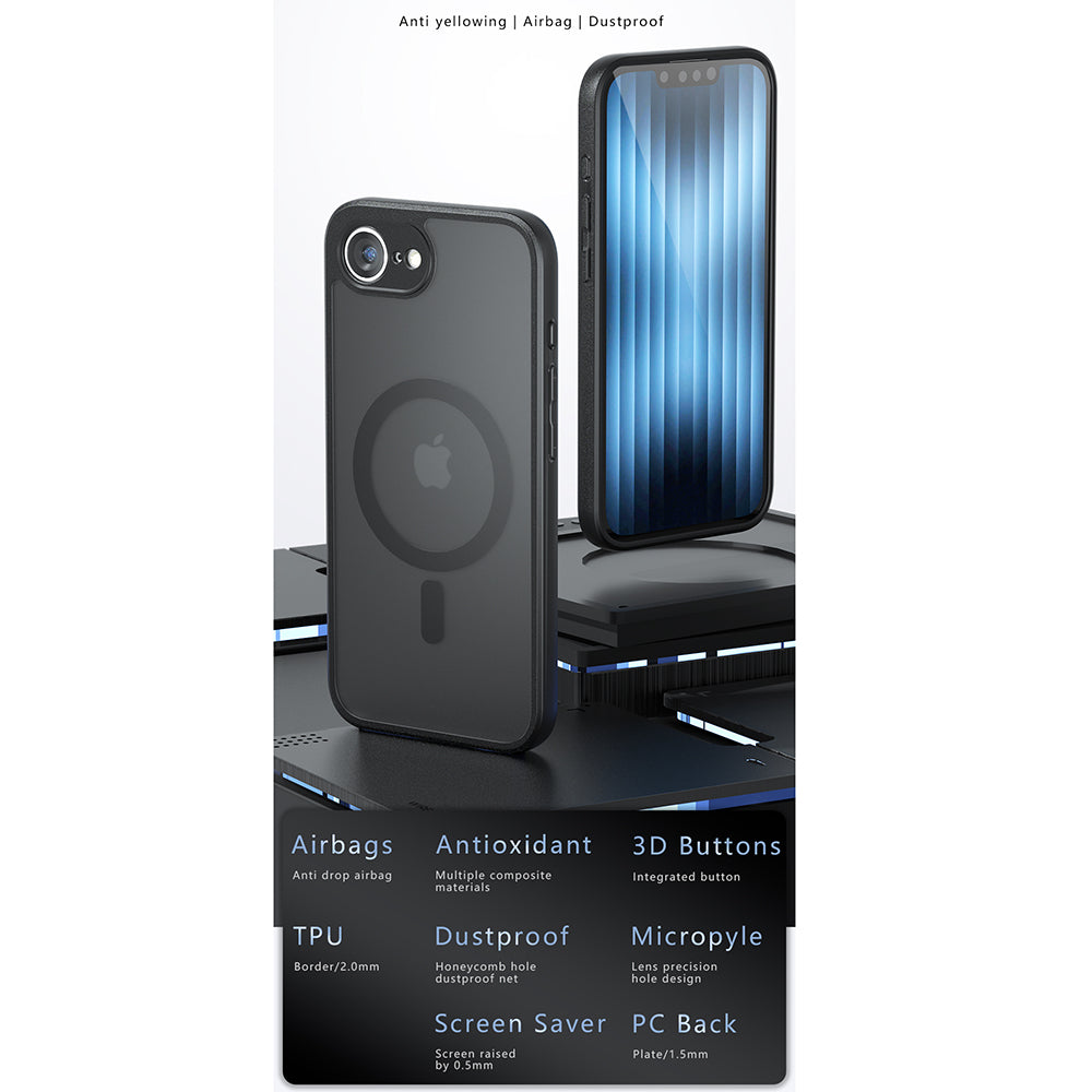 MagSafe hoes voor Apple iPhone 17 Pro, Techsuit, PureFrost, Zwart