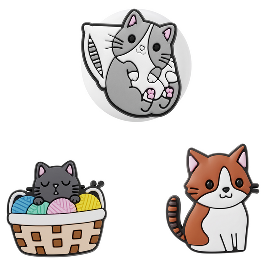 Coque OEM Chat pour Apple AirTag, Set de 3 pièces, Multicolore