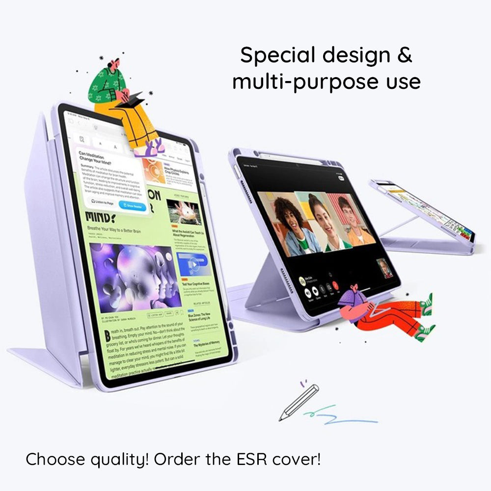 Étui pour Apple iPad (2025) / (2022), ESR, Flip Hybrid avec porte-crayon, Vert