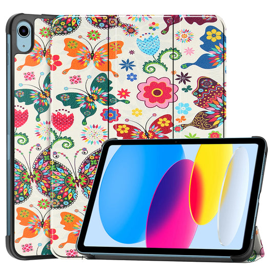 Hülle für Apple iPad (2025) / (2022), Techsuit, FoldPro Butterfly, Mehrfarbig