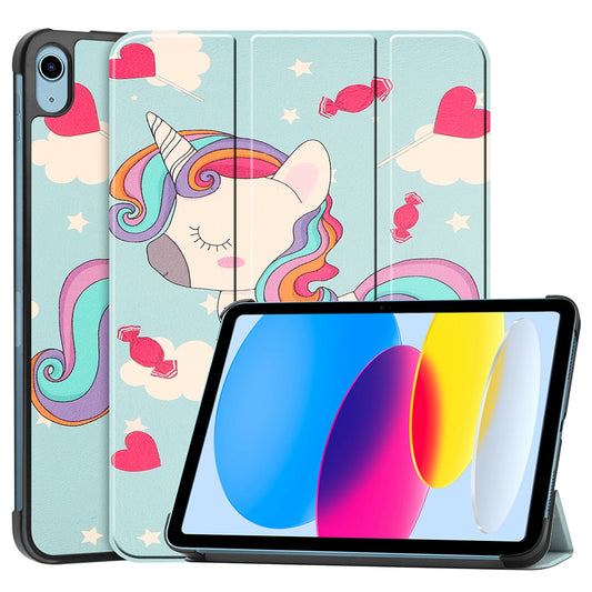 Hülle für Apple iPad (2025) / (2022), Techsuit, FoldPro Unicorn, Mehrfarbig