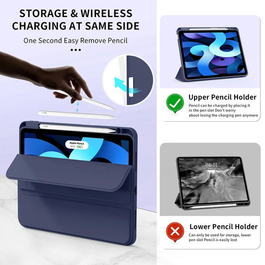 Hoes voor Apple iPad Air 11 (2026) / iPad Air 11 (2025) / Air 11 (2024), Techsuit, Flex Trifold, Zwart