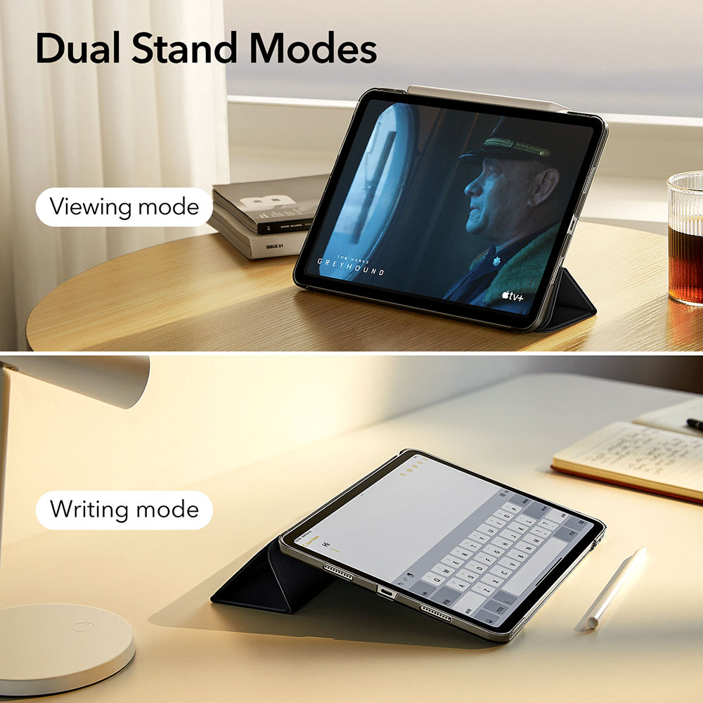Coque pour Apple iPad Air 13 (2026) / Air 13 (2025) / Air 13 (2024), ESR, Ascend Trifold, Noir Satiné