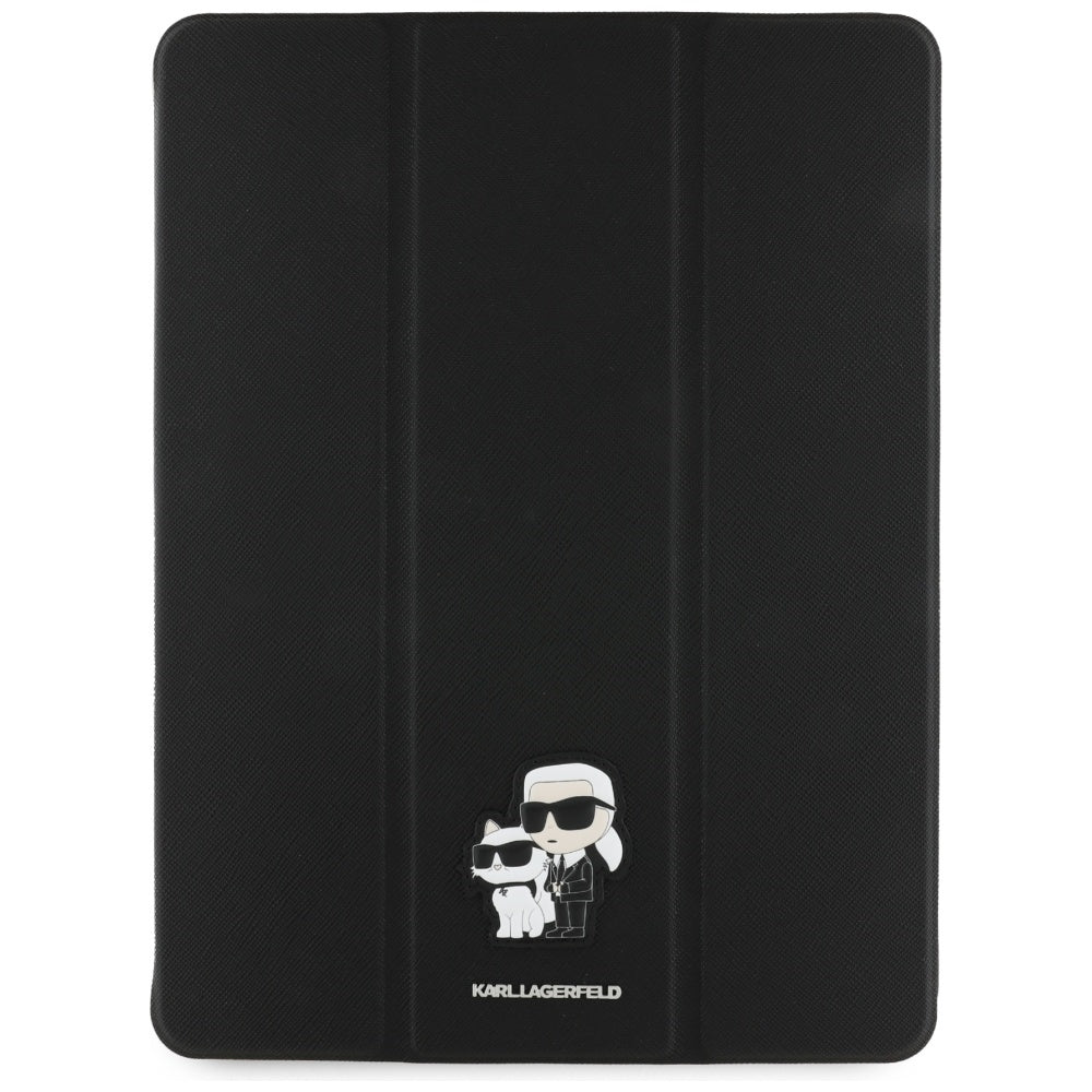 Coque pour Apple iPad Air 13 (2026) / Air 13 (2025) / Air 13 (2024), Karl Lagerfeld, Saffiano Karl & Choupette, Noire