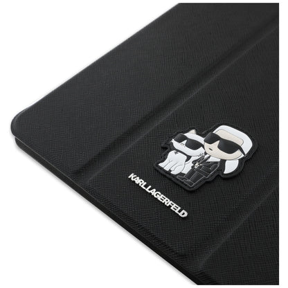 Coque pour Apple iPad Air 13 (2026) / Air 13 (2025) / Air 13 (2024), Karl Lagerfeld, Saffiano Karl & Choupette, Noire
