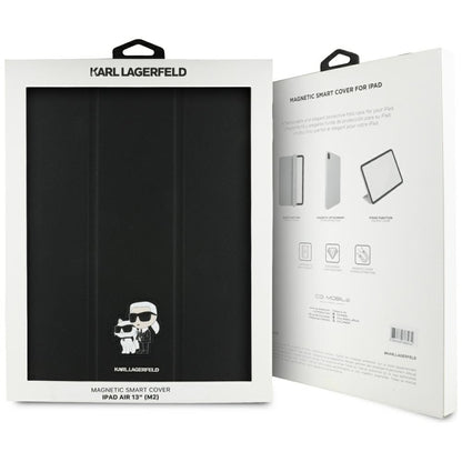 Coque pour Apple iPad Air 13 (2026) / Air 13 (2025) / Air 13 (2024), Karl Lagerfeld, Saffiano Karl & Choupette, Noire