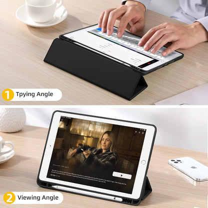 Hoes voor Apple iPad Air (2019) / Pro 10.5 (2017), Techsuit, Flex Trifold, Zwart