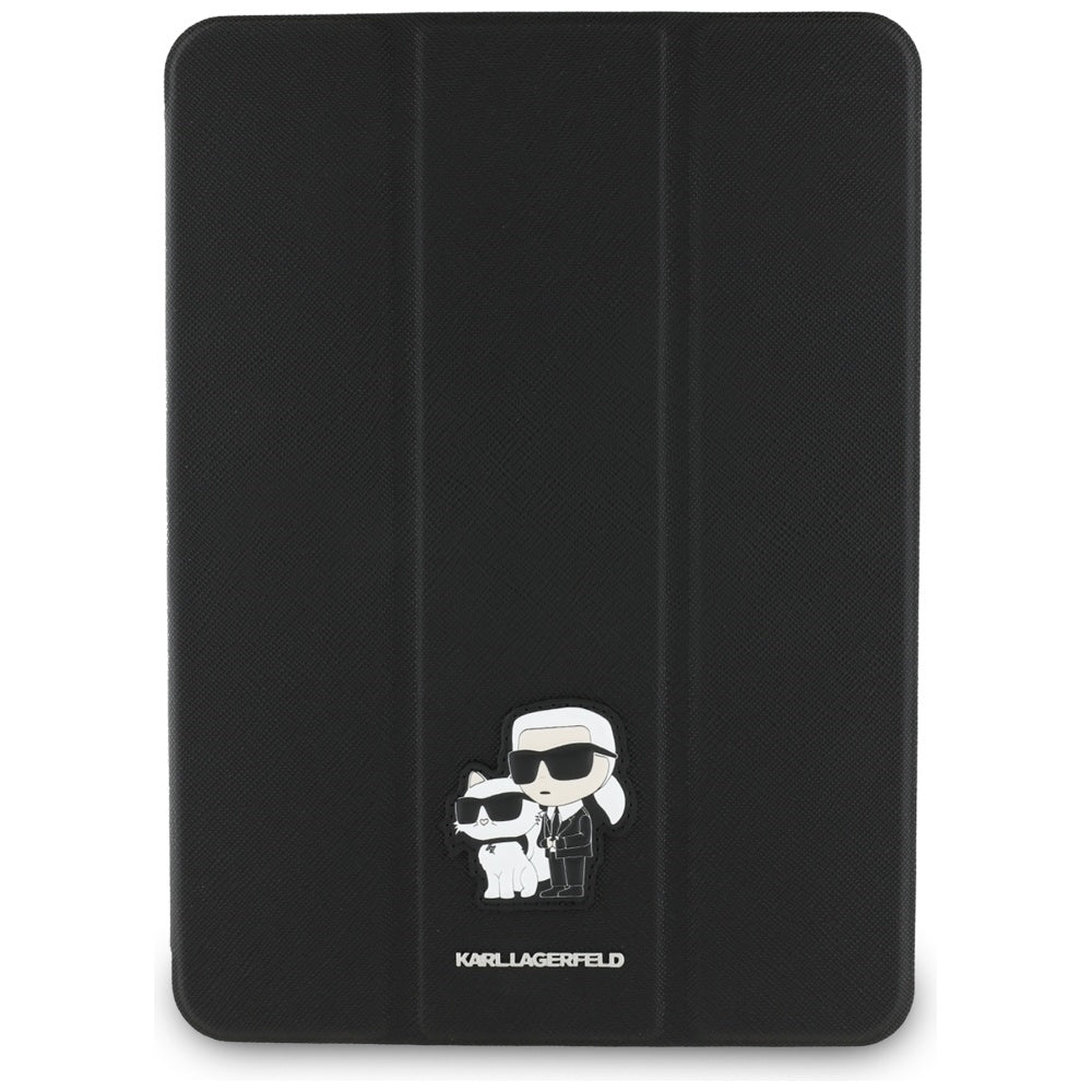 Étui pour Apple iPad Pro 11 (2024), Karl Lagerfeld, Saffiano Karl & Choupette, Noir