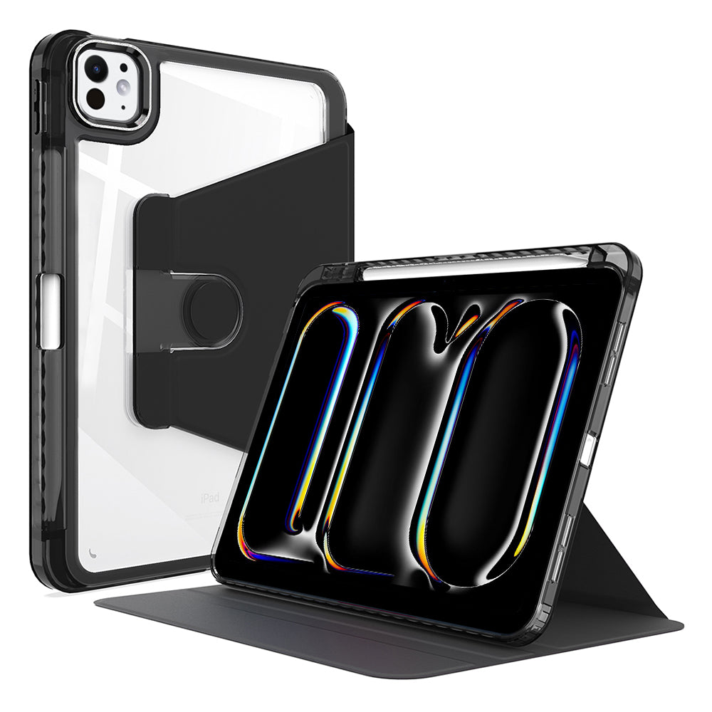 Coque pour Apple iPad Pro 11 (2024), Techsuit, Crystal Vision, Noire