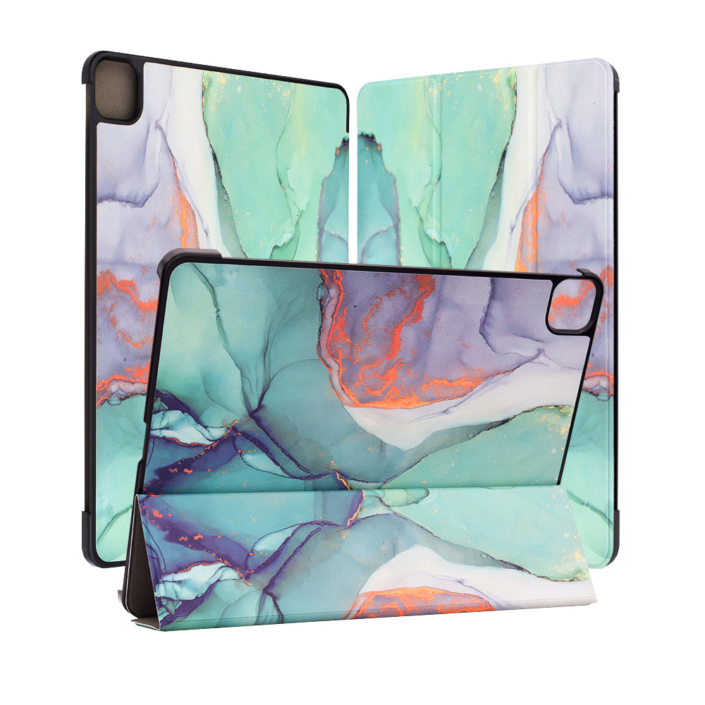 Hülle für Apple iPad Pro 11 (2024), Techsuit, FoldPro Green Time, Mehrfarbig