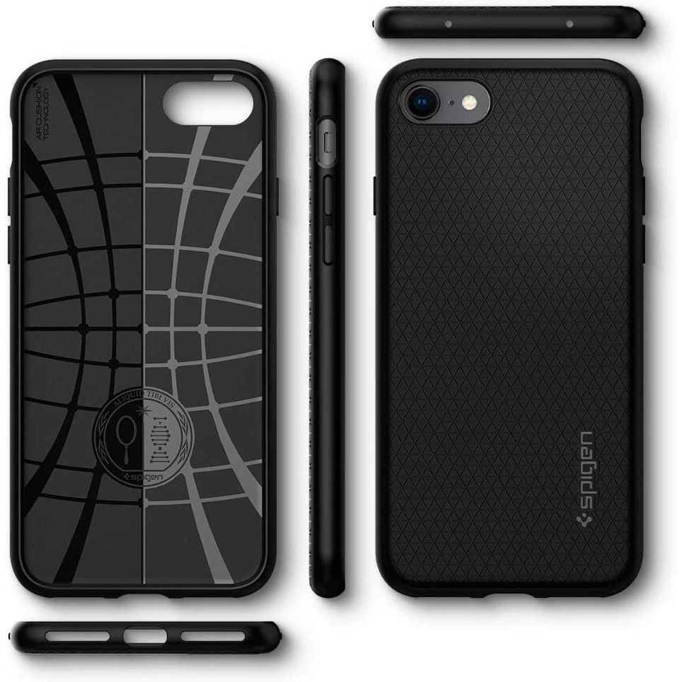 Étui pour Apple iPhone SE (2022) / SE (2020) / 8 / 7, Spigen, Liquid Air, Noir 042CS20511