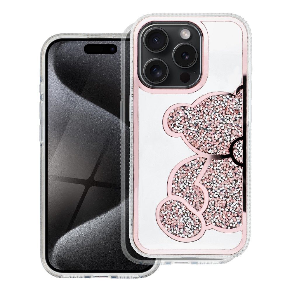 Coque pour Apple iPhone 15 Pro, OEM, Teddy Bear, Rose