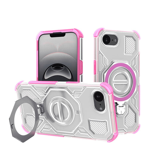 Coque pour Apple iPhone 17e / 16e, Techsuit, Carbon Shield Pro, Rose