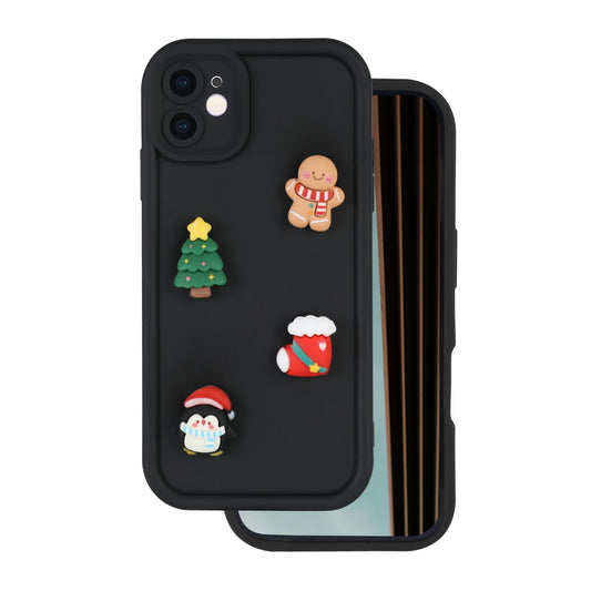 Hoesje voor Apple iPhone 15 Pro, OEM, Ultra Trendy 3D Christmas, Zwart