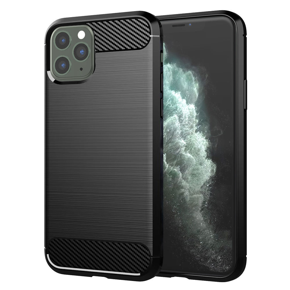 Hoes voor Apple iPhone 11 Pro Max, Techsuit, Carbon, Zwart