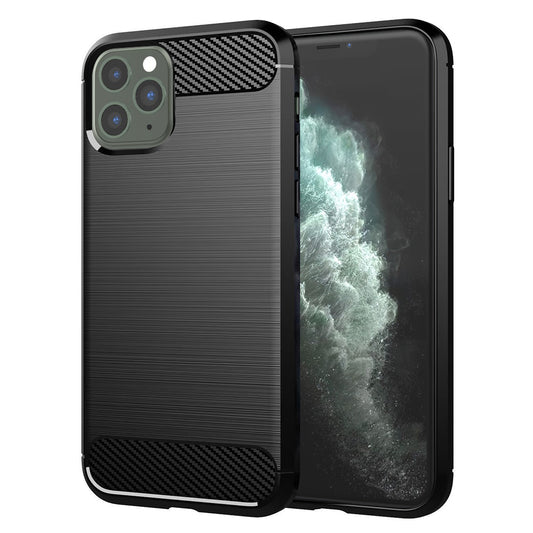 Hoes voor Apple iPhone 11 Pro Max, Techsuit, Carbon, Zwart