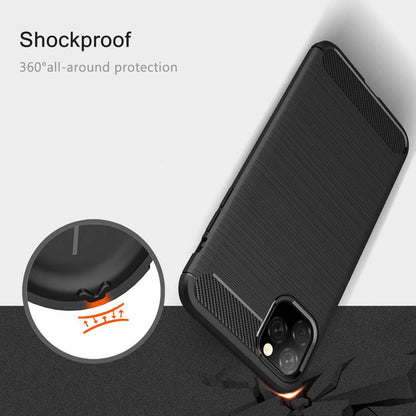 Hoes voor Apple iPhone 11 Pro Max, Techsuit, Carbon, Zwart