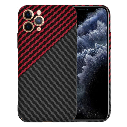 Hoes voor Apple iPhone 11 Pro, Techsuit, Carbonite FiberShell, Zwart Rood