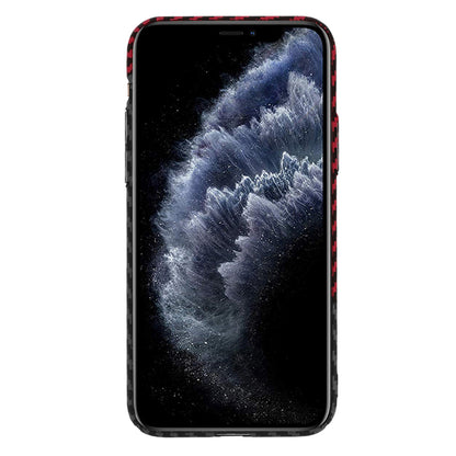 Hoes voor Apple iPhone 11 Pro, Techsuit, Carbonite FiberShell, Zwart Rood