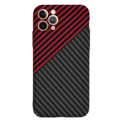 Hoes voor Apple iPhone 11 Pro, Techsuit, Carbonite FiberShell, Zwart Rood