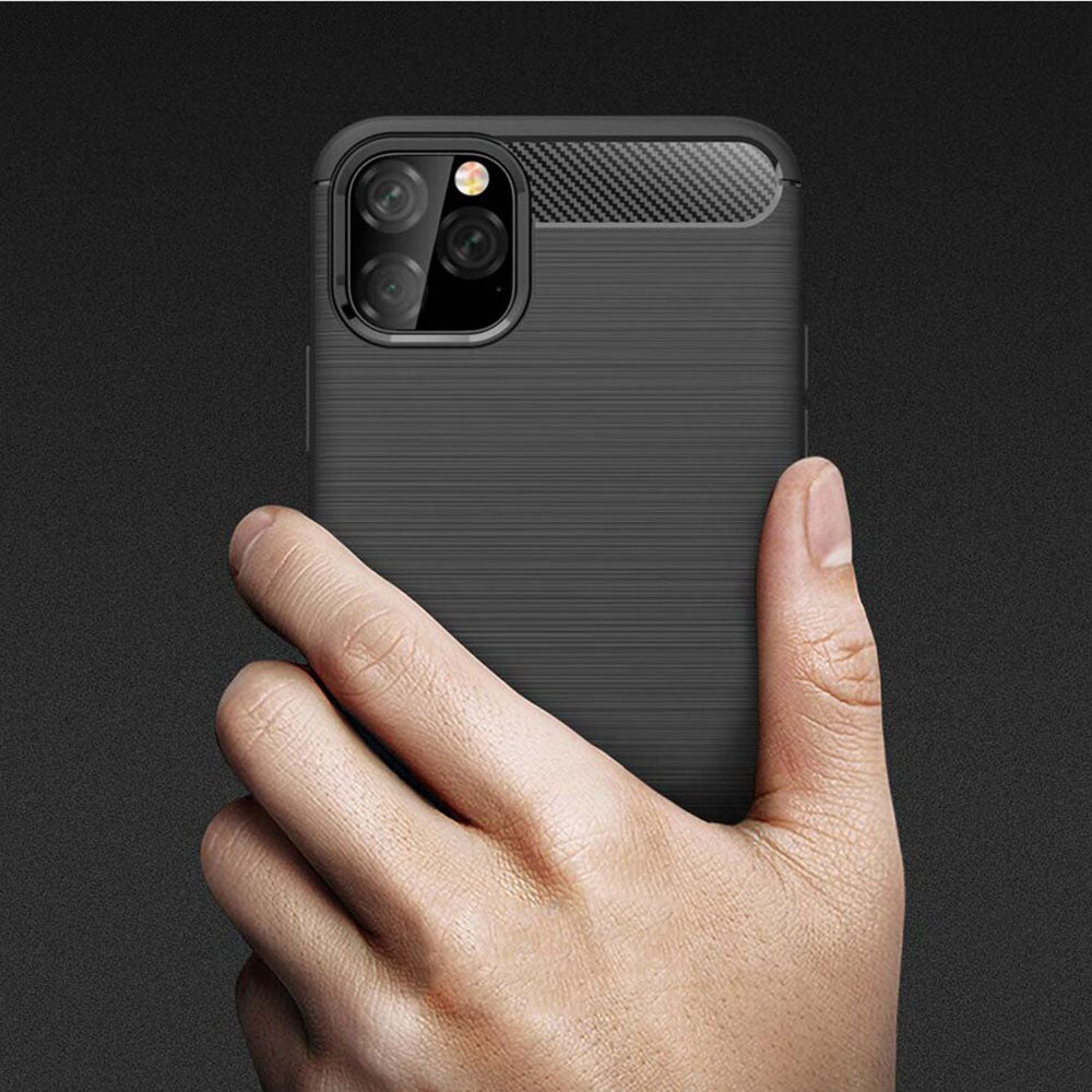 Hülle für Apple iPhone 11, Techsuit, Carbon, Schwarz