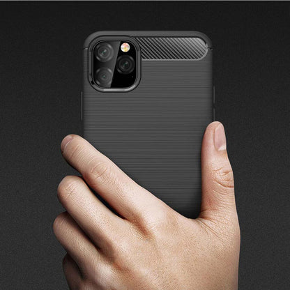 Hülle für Apple iPhone 11, Techsuit, Carbon, Schwarz