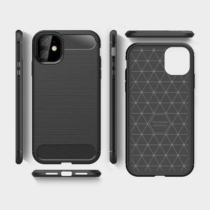 Hoes voor Apple iPhone 12 mini, Techsuit, Carbon, Zwart