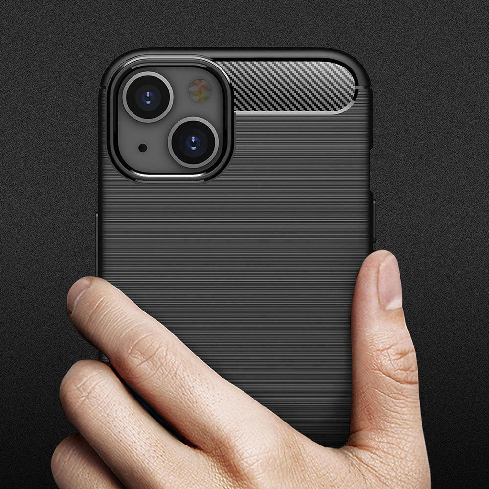 Hülle für Apple iPhone 13 mini, Techsuit, Carbon, Schwarz
