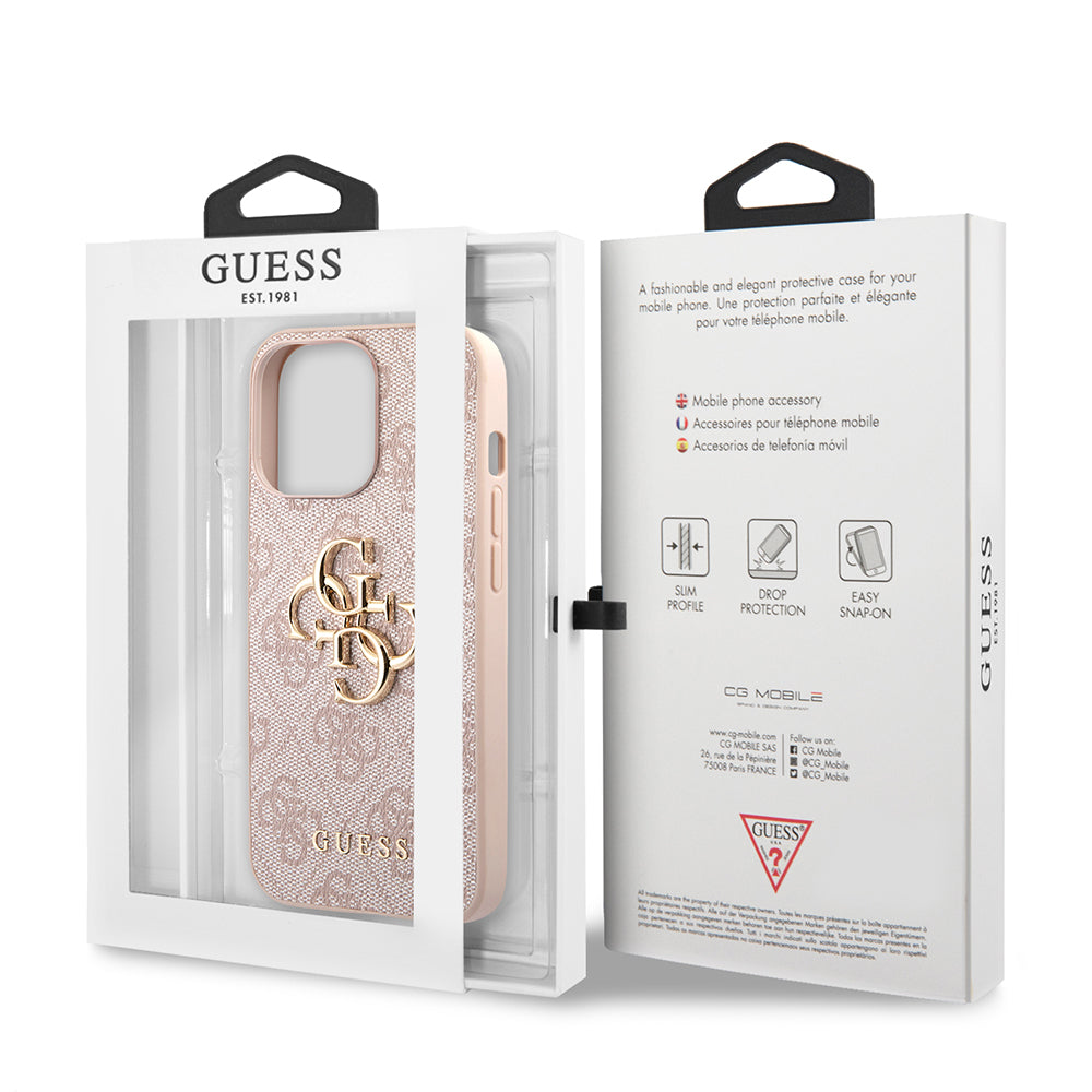 Hoes voor Apple iPhone 13 Pro, Guess, 4G Metal Logo, Roze