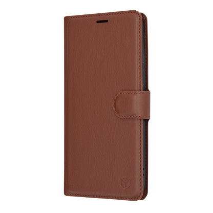 Hülle für Apple iPhone 13 Pro Max, Techsuit, Leder-Folio, Braun
