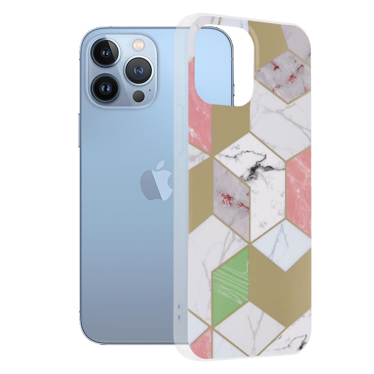 Hülle für Apple iPhone 13 Pro Max, Techsuit, Marble, Lila