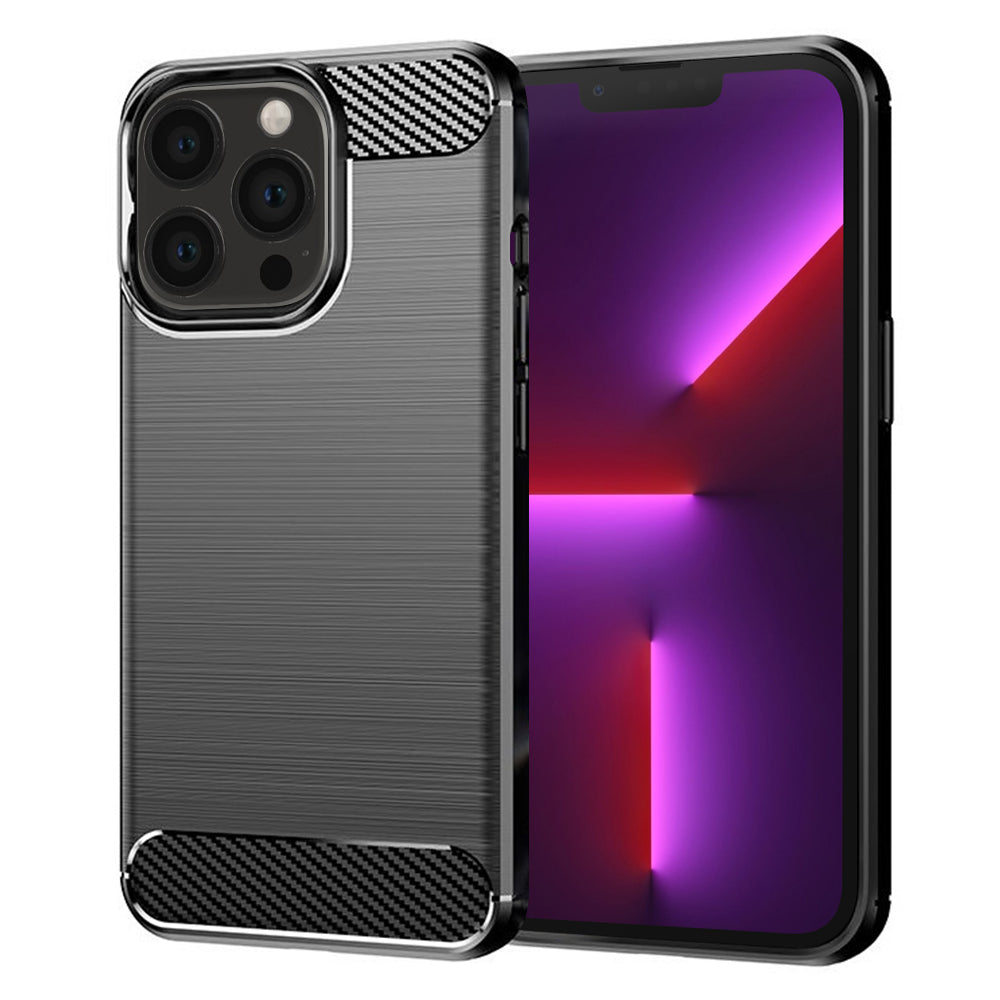 Hülle für Apple iPhone 13 Pro, Techsuit, Carbon, Schwarz