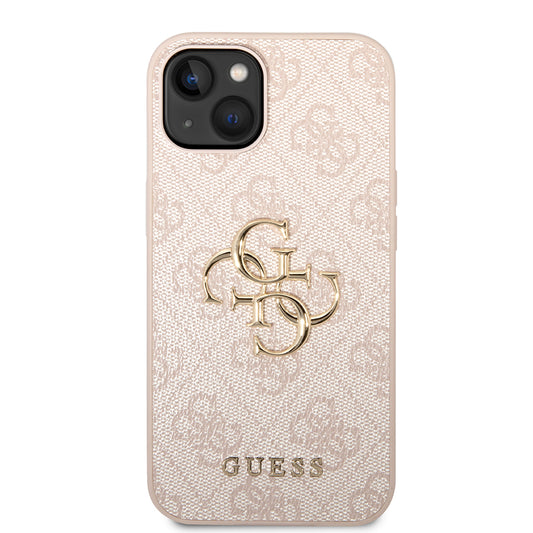 Étui pour Apple iPhone 14, Guess, Logo Métal 4G, Rose