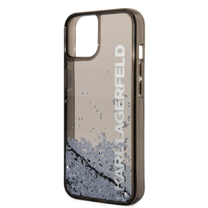 Housse pour Apple iPhone 14, Karl Lagerfeld, Liquid Glitter KL Logo, Noire