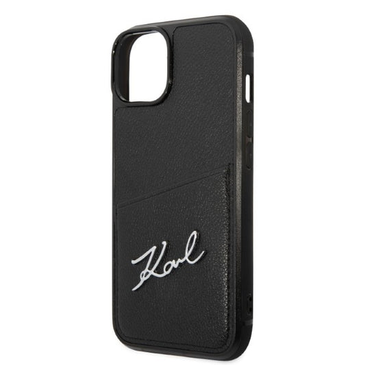 Case for Apple iPhone 14 Plus, Karl Lagerfeld, Cardslots Signature Logo, Black