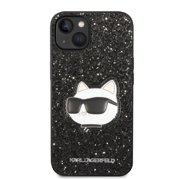 Étui pour Apple iPhone 14 Plus, Karl Lagerfeld, Glitter Choupette Patch, Noir