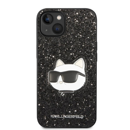 Étui pour Apple iPhone 14 Plus, Karl Lagerfeld, Glitter Choupette Patch, Noir