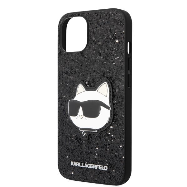 Étui pour Apple iPhone 14 Plus, Karl Lagerfeld, Glitter Choupette Patch, Noir