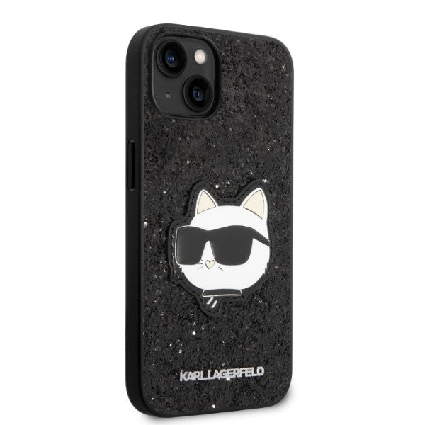 Étui pour Apple iPhone 14 Plus, Karl Lagerfeld, Glitter Choupette Patch, Noir