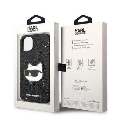 Étui pour Apple iPhone 14 Plus, Karl Lagerfeld, Glitter Choupette Patch, Noir