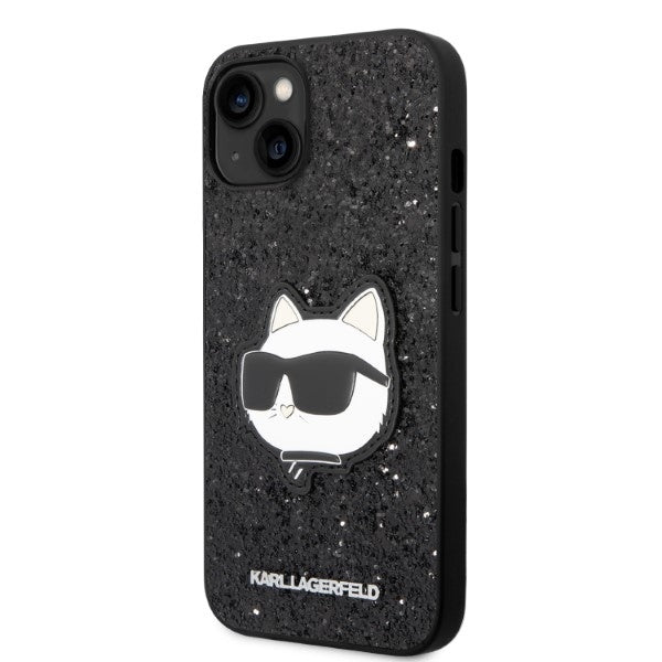 Étui pour Apple iPhone 14 Plus, Karl Lagerfeld, Glitter Choupette Patch, Noir