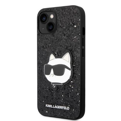 Étui pour Apple iPhone 14 Plus, Karl Lagerfeld, Glitter Choupette Patch, Noir