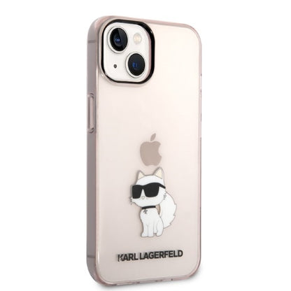 Étui pour Apple iPhone 14 Plus, Karl Lagerfeld, Ikonik Choupette, Rose