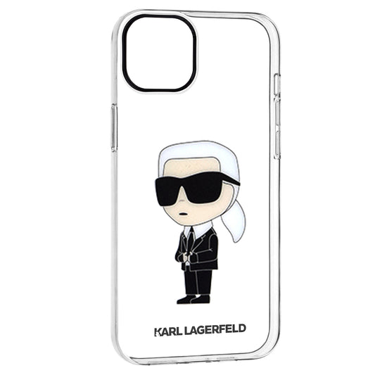 Case for Apple iPhone 14 Plus, Karl Lagerfeld, Ikonik Karl, Transparent