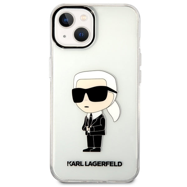 Étui pour Apple iPhone 14 Plus, Karl Lagerfeld, Ikonik Karl, Transparent